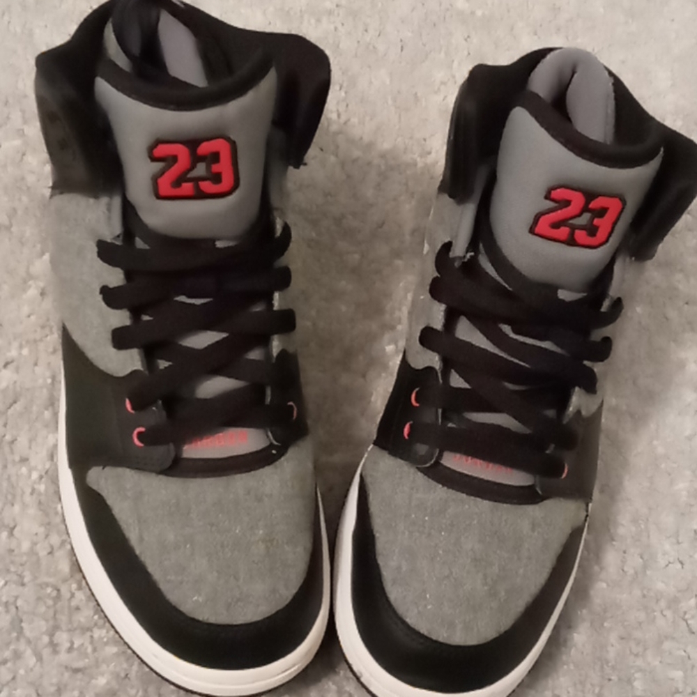 Jordan high top sneakers gray, black & pink 7Y